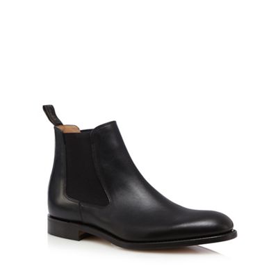 Loake Big and tall black 'petworth' leather chelsea boots